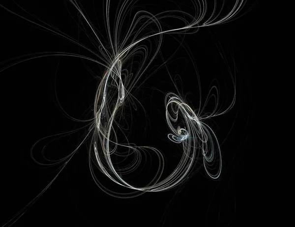 Image of one Digital Fractal on Black Color — Stock Photo, Image