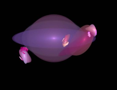 Siyah Renk Üzerine Bir Dijital Fraktal Resmi