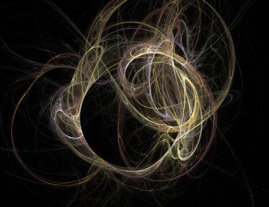 Siyah Renk Üzerine Bir Dijital Fraktal Resmi