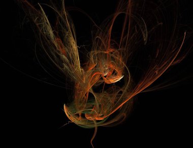 Siyah Renk Üzerine Bir Dijital Fraktal Resmi