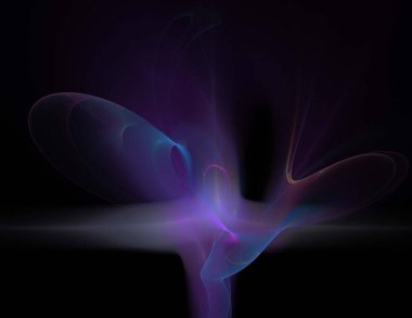 Siyah Renk Üzerine Bir Dijital Fraktal Resmi