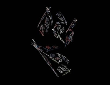 Siyah Renk Üzerine Bir Dijital Fraktal Resmi