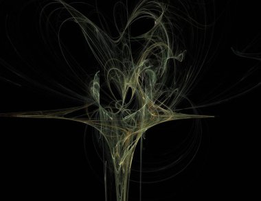 Siyah Renk Üzerine Bir Dijital Fraktal Resmi