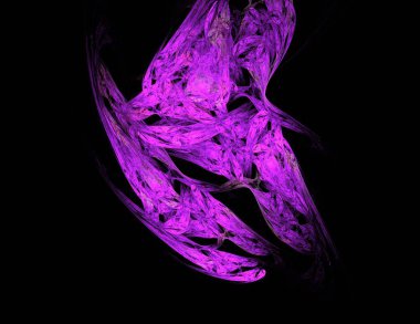 Siyah Renk Üzerine Bir Dijital Fraktal Resmi