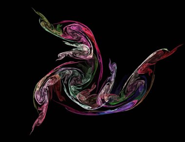 Dijital fraktal ile çok renkli bir çizimi