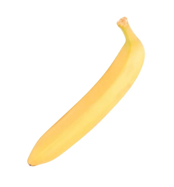 En rå gul banan isolert på tørr solskinnsdag – stockfoto