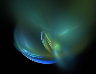 Siyah Renk Üzerine Bir Dijital Fraktal Resmi