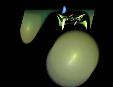 Siyah Renk Üzerine Bir Dijital Fraktal Resmi