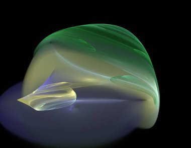 Siyah Renk Üzerine Bir Dijital Fraktal Resmi