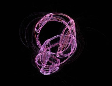 Siyah Renk Üzerine Bir Dijital Fraktal Resmi