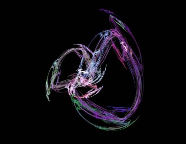 Siyah Renk Üzerine Bir Dijital Fraktal Resmi