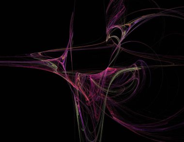 Siyah Renk Üzerine Bir Dijital Fraktal Resmi