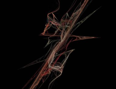 Siyah Renk Üzerine Bir Dijital Fraktal Resmi