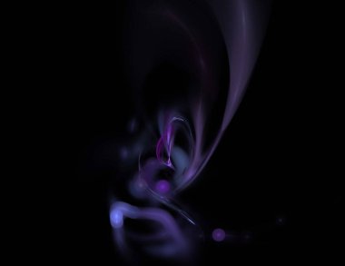 Siyah Renk Üzerine Bir Dijital Fraktal Resmi