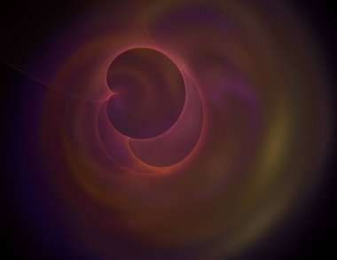 Siyah Renk Üzerine Bir Dijital Fraktal Resmi