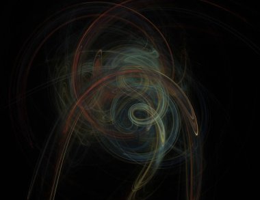 Siyah Renk Üzerine Bir Dijital Fraktal Resmi