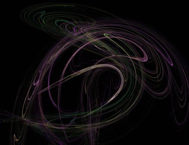 Siyah Renk Üzerine Bir Dijital Fraktal Resmi