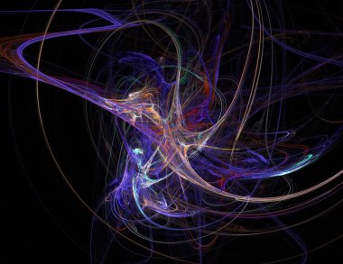 Siyah Renk Üzerine Bir Dijital Fraktal Resmi