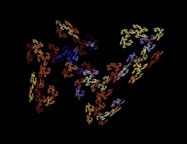 Siyah Renk Üzerine Bir Dijital Fraktal Resmi