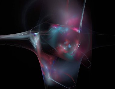 Siyah Renk Üzerine Bir Dijital Fraktal Resmi