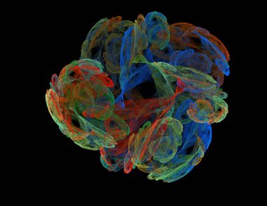 Siyah Renk Üzerine Bir Dijital Fraktal Resmi