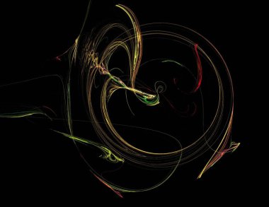 Siyah Renk Üzerine Bir Dijital Fraktal Resmi