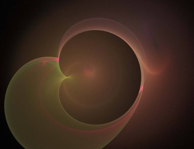 Siyah Renk Üzerine Bir Dijital Fraktal Resmi