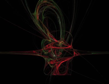 Siyah Renk Üzerine Bir Dijital Fraktal Resmi