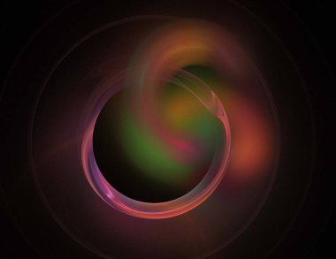 Siyah Renk Üzerine Bir Dijital Fraktal Resmi