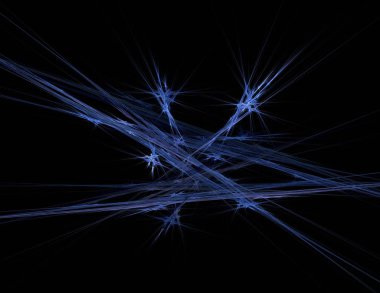 Siyah Renk Üzerine Bir Dijital Fraktal Resmi