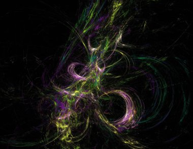 Siyah Renk Üzerine Bir Dijital Fraktal Resmi