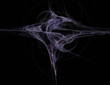 Siyah Renk Üzerine Bir Dijital Fraktal Resmi