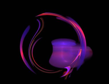 Siyah Renk Üzerine Bir Dijital Fraktal Resmi