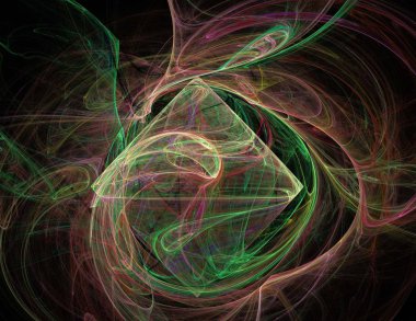 Siyah Renk Üzerine Bir Dijital Fraktal Resmi