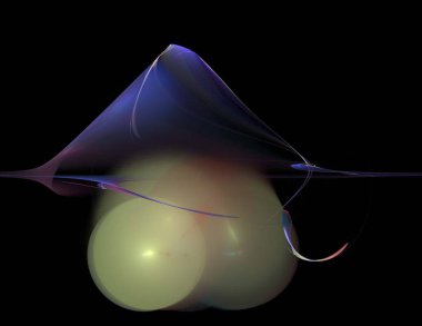 Siyah Renk Üzerine Bir Dijital Fraktal Resmi