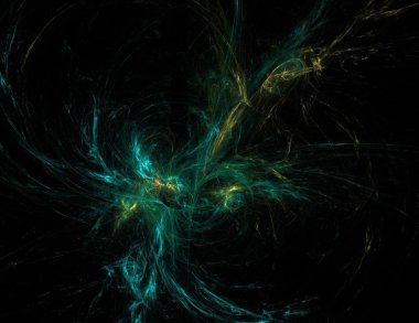 Siyah Renk Üzerine Bir Dijital Fraktal Resmi