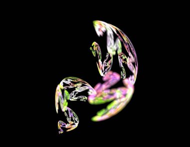 Siyah Renk Üzerine Bir Dijital Fraktal Resmi