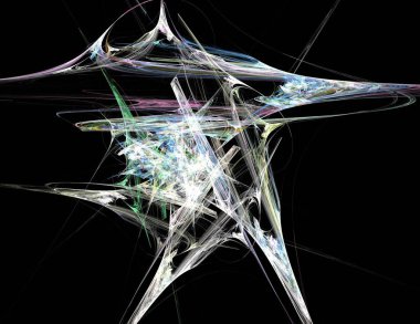 Siyah Renk Üzerine Bir Dijital Fraktal Resmi