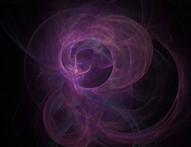 Siyah Renk Üzerine Bir Dijital Fraktal Resmi