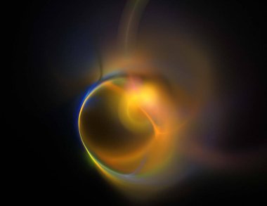 Siyah Renk Üzerine Bir Dijital Fraktal Resmi