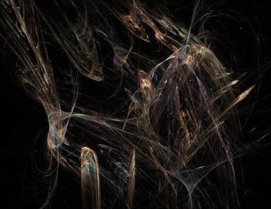 Siyah Renk Üzerine Bir Dijital Fraktal Resmi