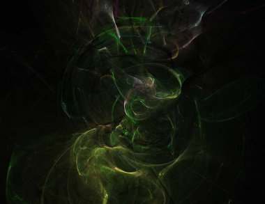 Siyah Renk Üzerine Bir Dijital Fraktal Resmi