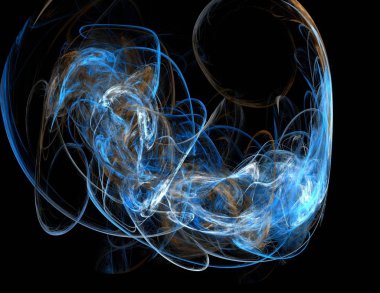 Siyah Renk Üzerine Bir Dijital Fraktal Resmi