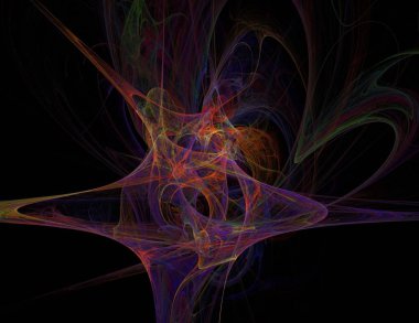 Siyah Renk Üzerine Bir Dijital Fraktal Resmi