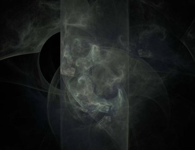 Siyah Renk Üzerine Bir Dijital Fraktal Resmi