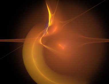 Siyah Renk Üzerine Bir Dijital Fraktal Resmi