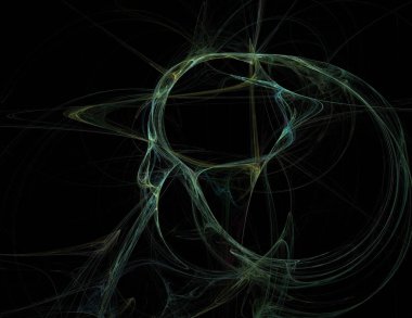 Siyah Renk Üzerine Bir Dijital Fraktal Resmi