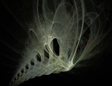 Siyah Renk Üzerine Bir Dijital Fraktal Resmi