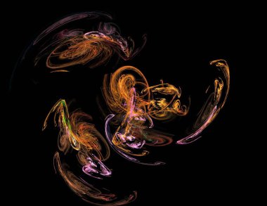 Siyah Renk Üzerine Bir Dijital Fraktal Resmi