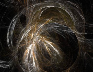 Siyah Renk Üzerine Bir Dijital Fraktal Resmi